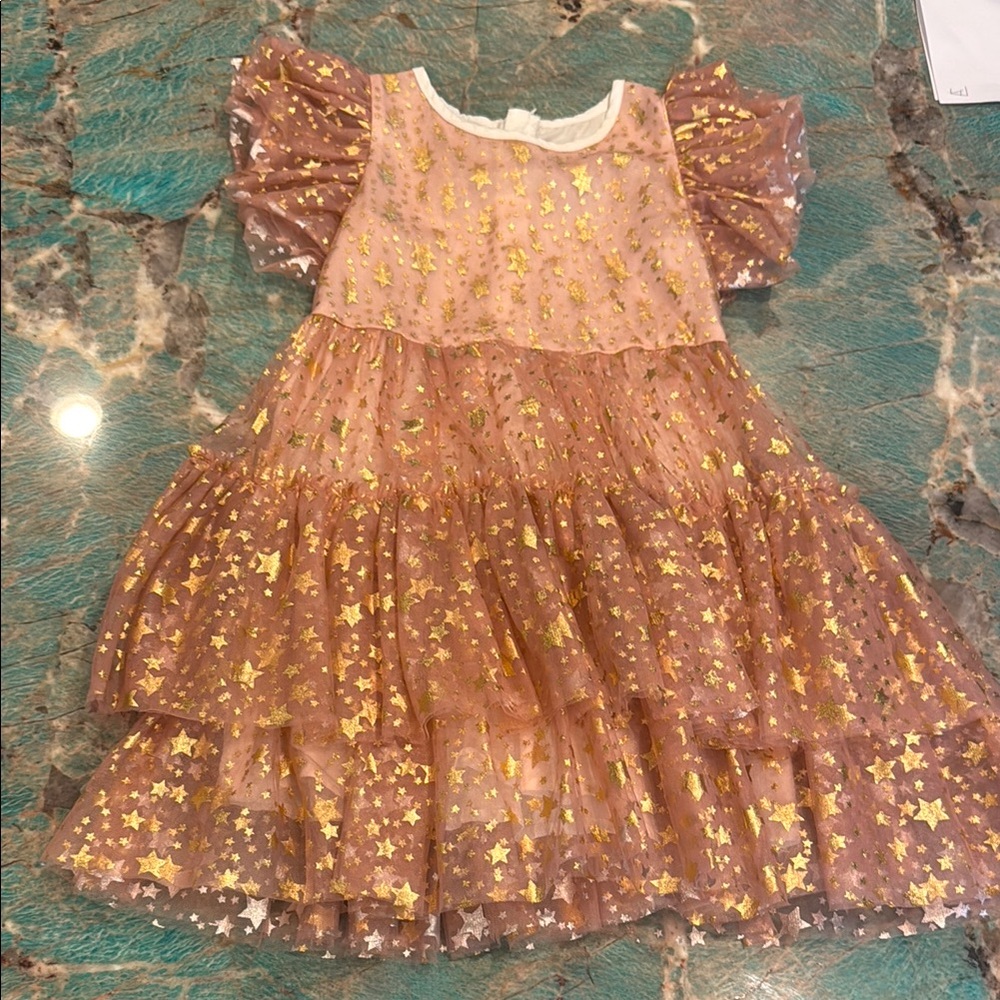 Lola and the Boys gold star dress